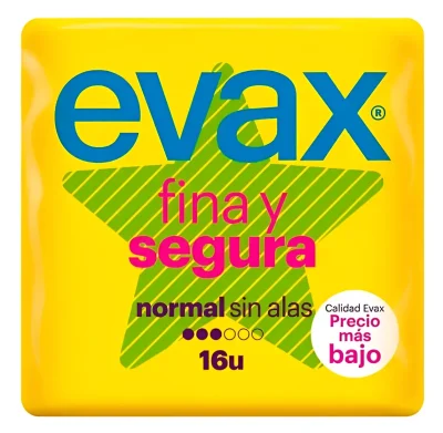 Evax fina y segura normal sin alas 16 unidades