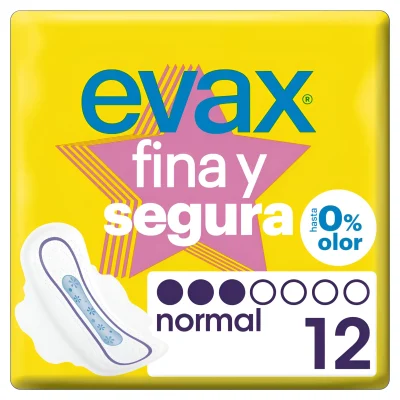 Evax fina y segura normal alas 12 unidades