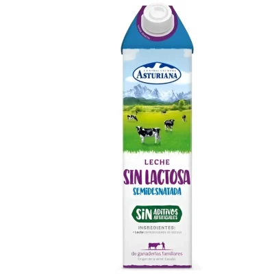 Leche Asturiana Semidesnatada Sin Lactosa 1L